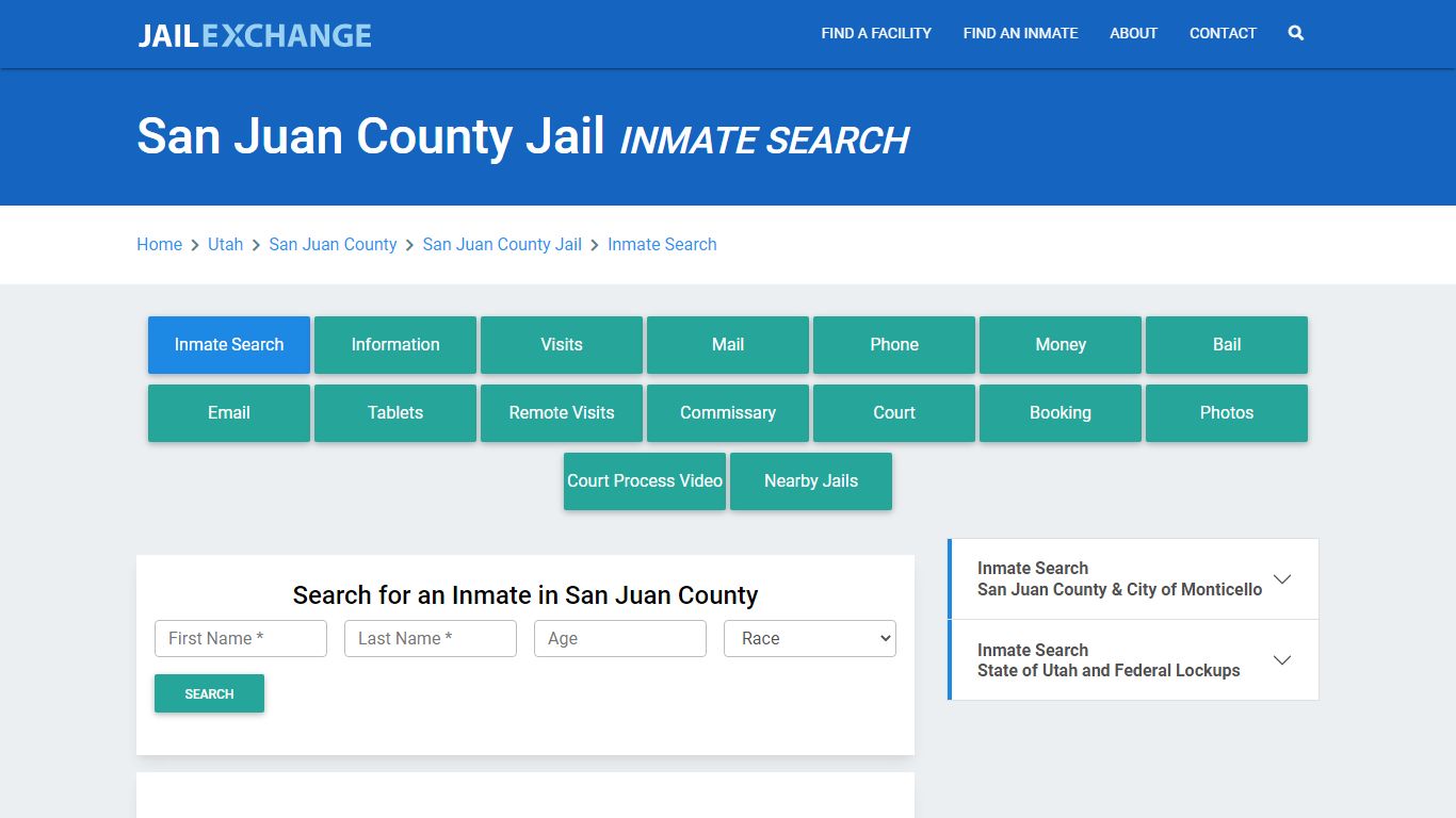 San Juan County Jail, UT Inmate Search: Roster & Mugshots